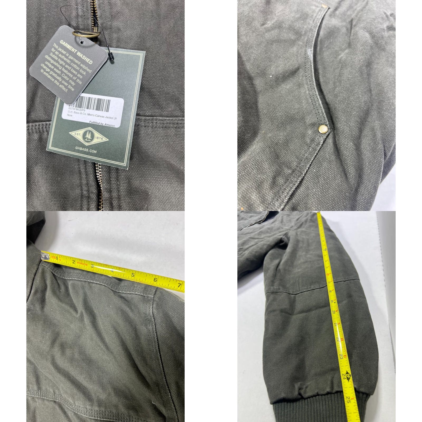 Vintage G.H. Bass & Co. Men's Sherpa Lined Canvas Bomber Jacket Olive Green XXL 2XL NEW! Size US XXL / EU 58 / 5 - 8 Thumbnail
