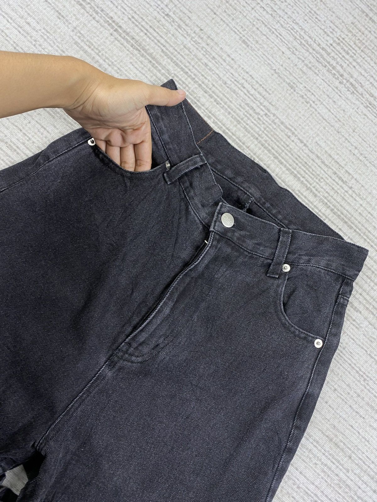 If Six Was Nine Vintage Chiko Detachable Wide-Leg Black Punk Denim Jeans Size 25" / US 0 / IT 36 - 10 Thumbnail