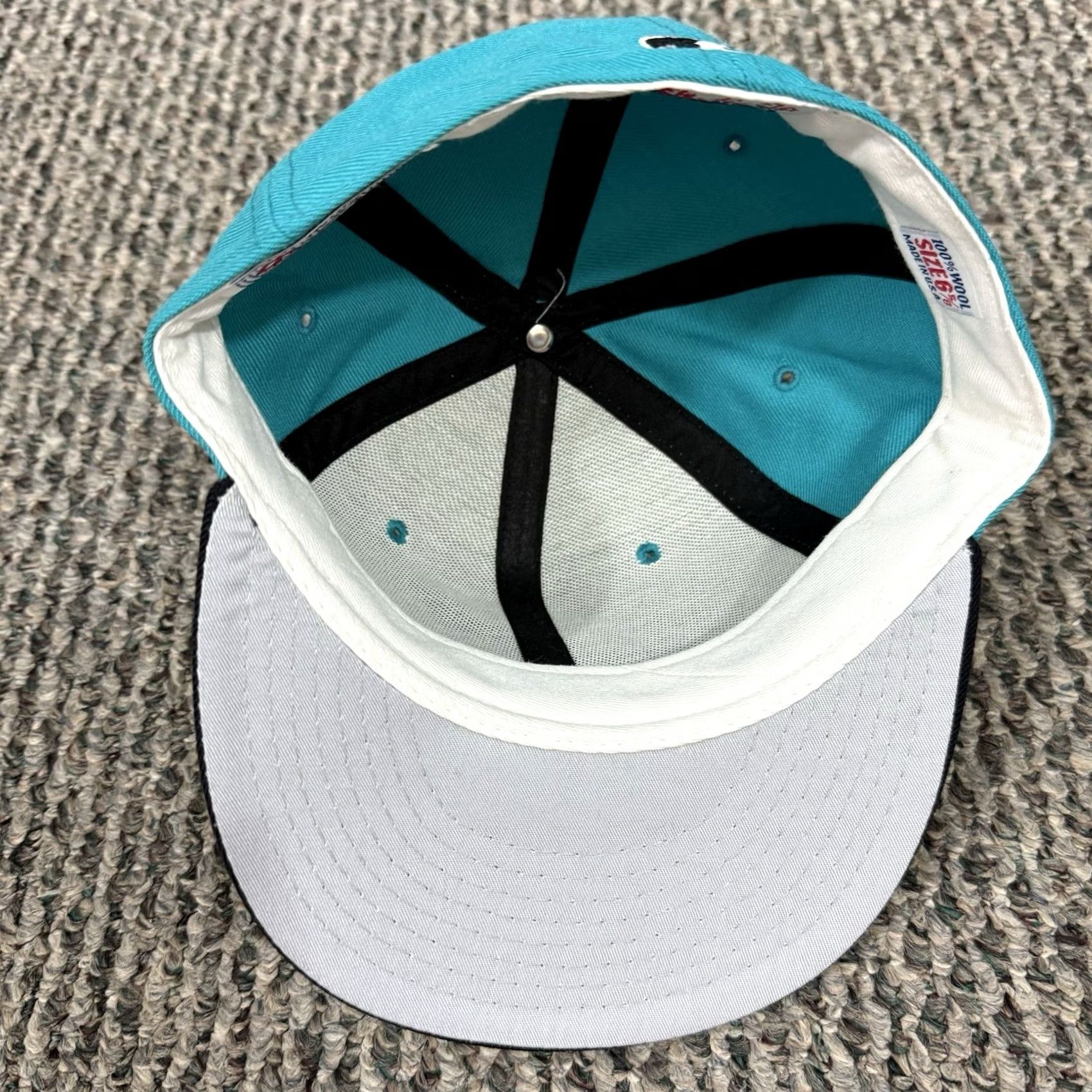 New Era VINTAGE Florida Marlins Hat 6 5/8 New Era Pro Model 90s Fitted Wool Cap MLB Blue Men Boys Mens Hats Size ONE SIZE - 7 Thumbnail