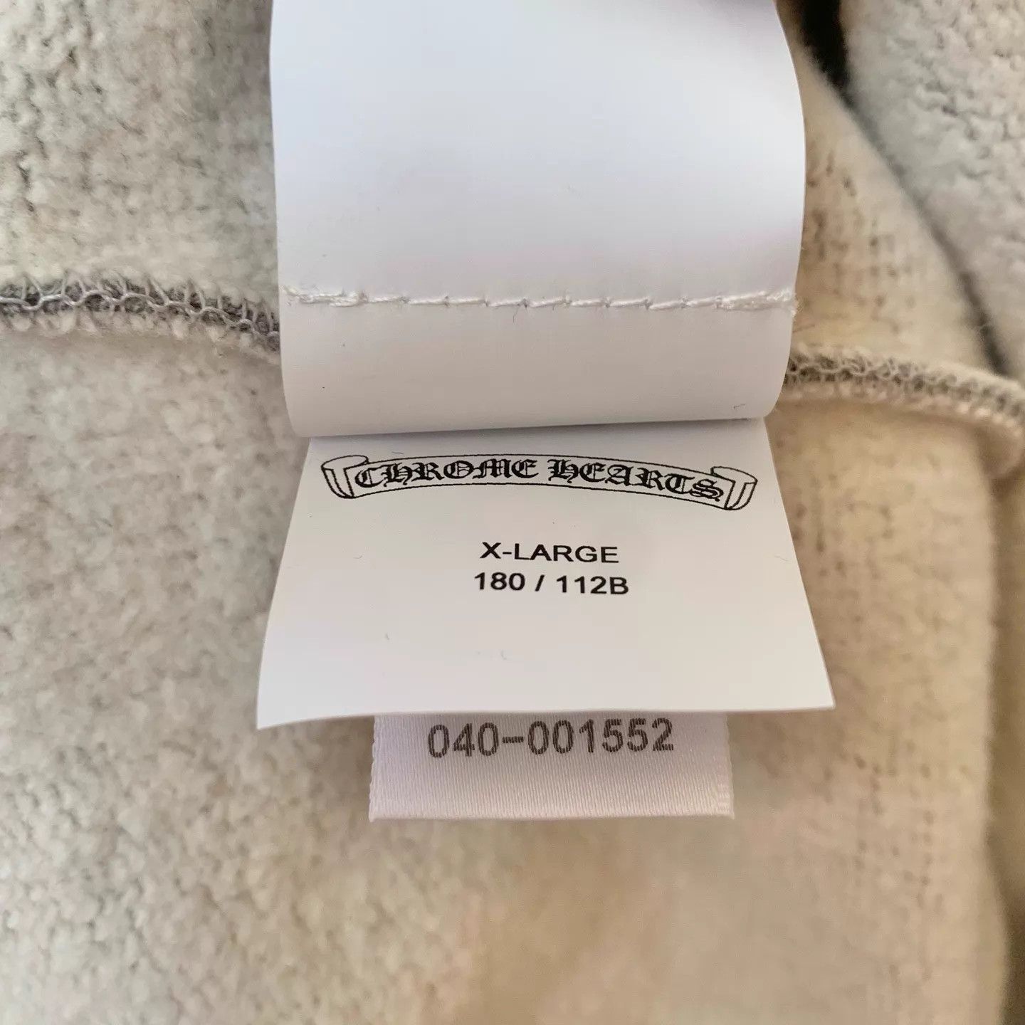 Chrome Hearts Chrome Hearts New Gray Hoodie w/ Black Cross Leather Sleeves Size US XL / EU 56 / 4 - 8 Thumbnail