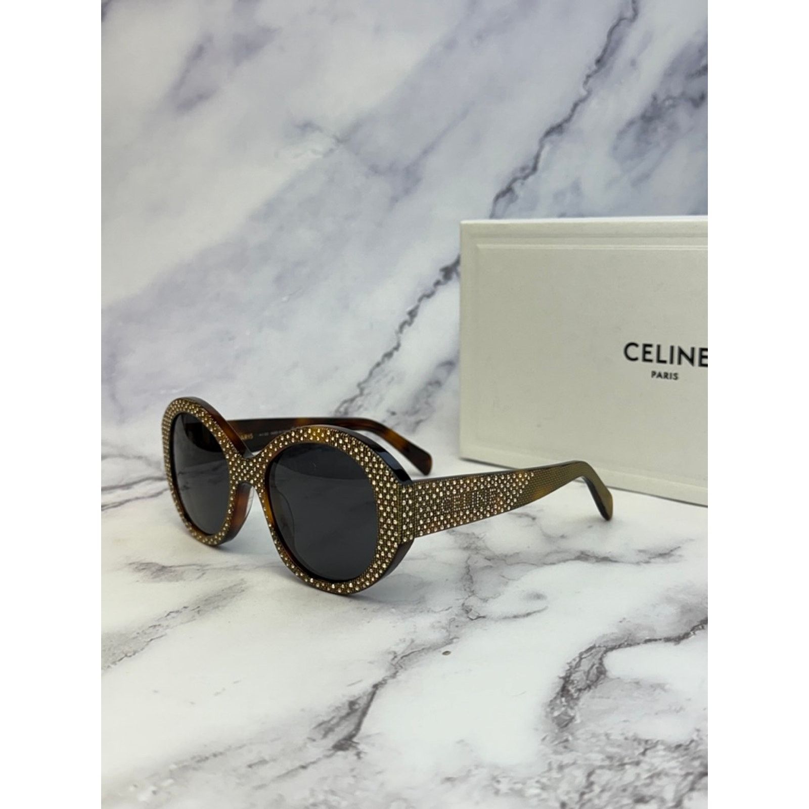 Celine NEW Celine CL4240IS Brown Crystal Sunglasses $1050 Size ONE SIZE - 10 Thumbnail