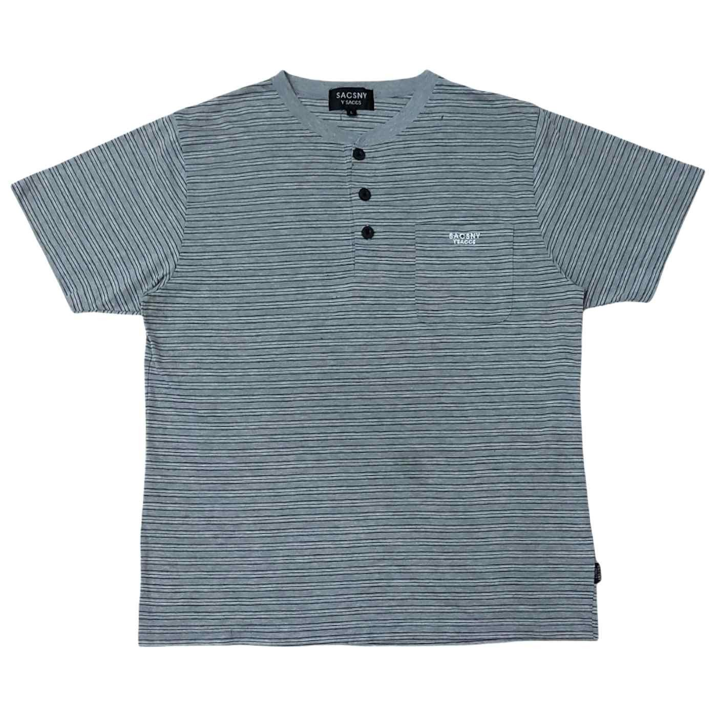 image of Sacsny Y'saccs By Yohji Yamamoto Striped Henleys, Men's (Size Large)