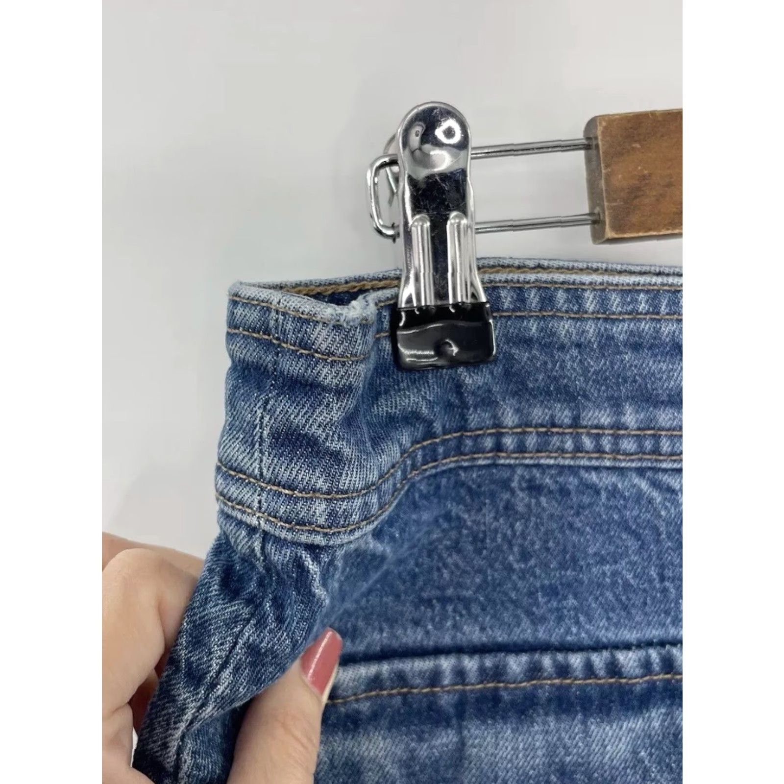 J.Crew VINTAGE J.Crew Skirt Cargo Front Pockets Denim Blue 30 Y2K Vibes 90s Bohemian Women Knee Length Pencil Rise High Style Straight & Pencil Size 30" / US 8 / IT 44 - 5 Thumbnail
