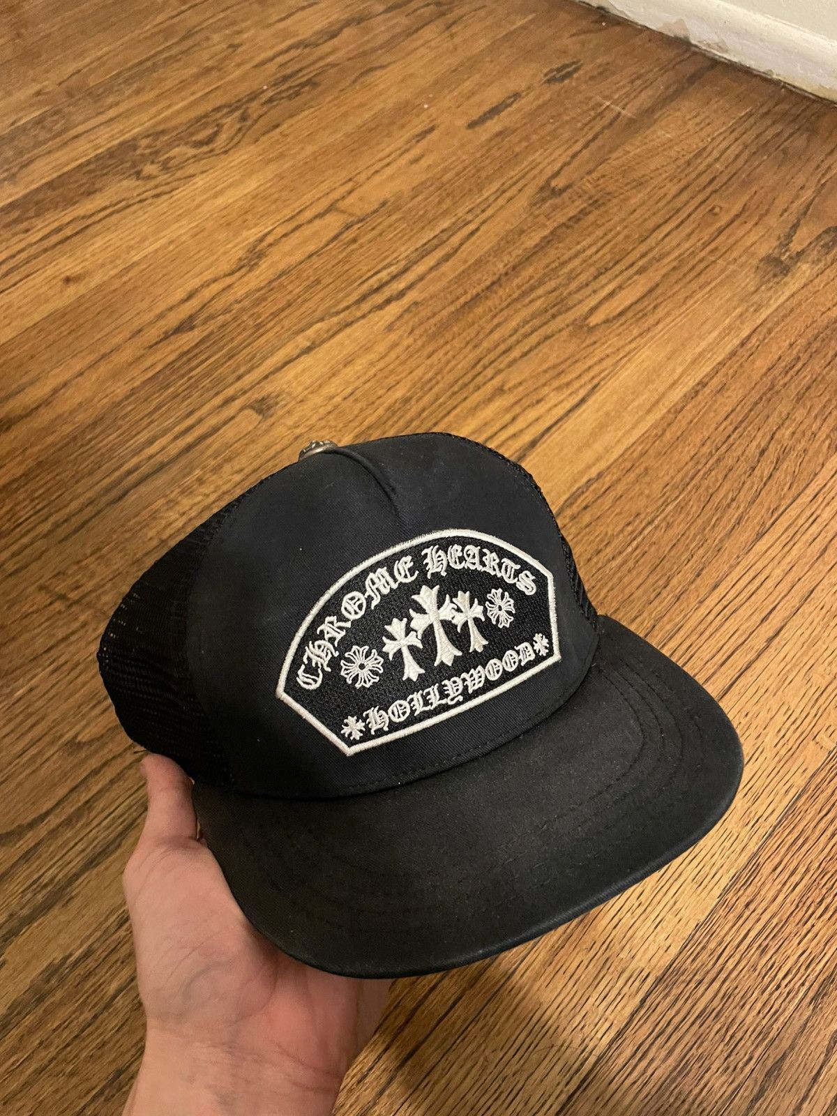 Chrome Hearts Triple Cross Embroidered Trucker Hat Black