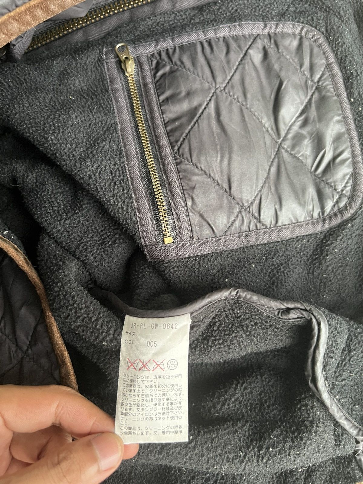 RRL Ralph Lauren Vintage 1990s Polo RL 💎 Quilted Leather Bomber Jacket Size US M / EU 48-50 / 2 - 10 Thumbnail