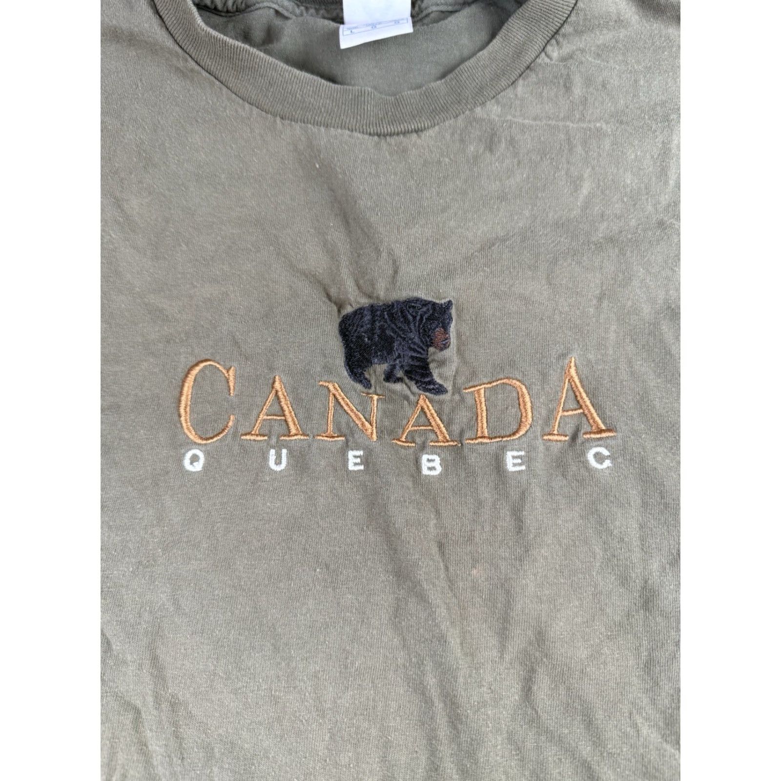 AAA VINTAGE Quebec Canada Embroidered Nature T Shirt Green Size Large Size US L / EU 52-54 / 3 - 2 Thumbnail