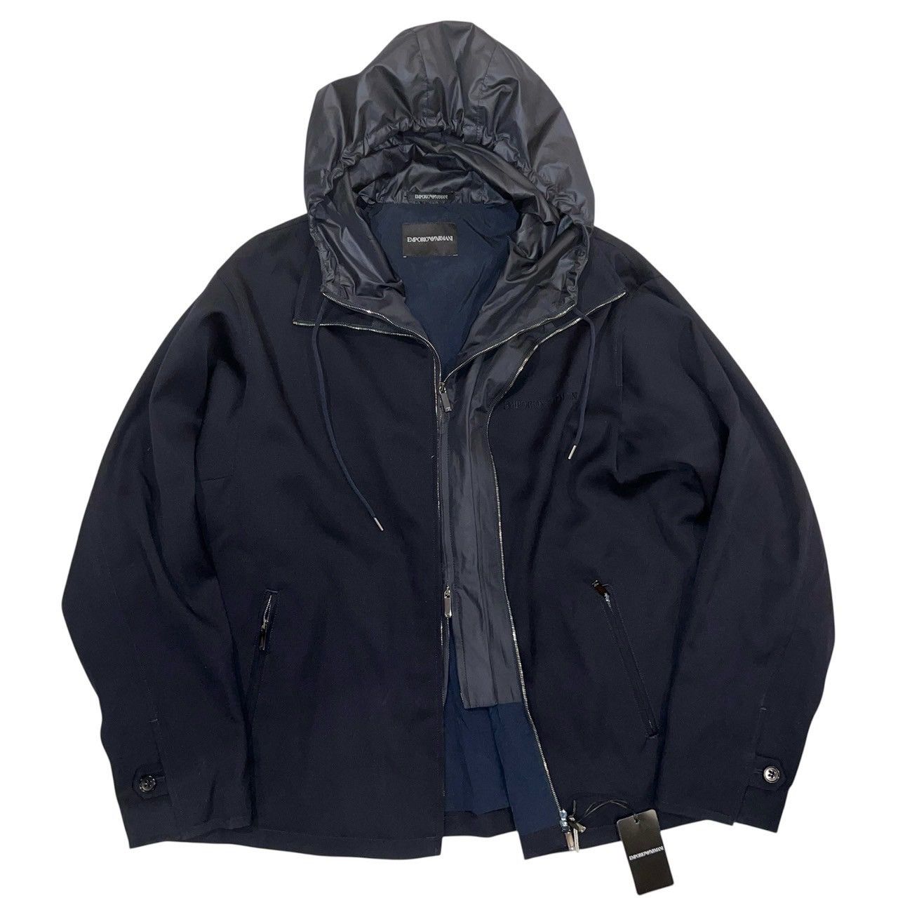 Emporio Armani $1500 EMPORIO ARMANI 100% Virgin wool 100% wind jacket Size US L / EU 52-54 / 3 - 1 Thumbnail