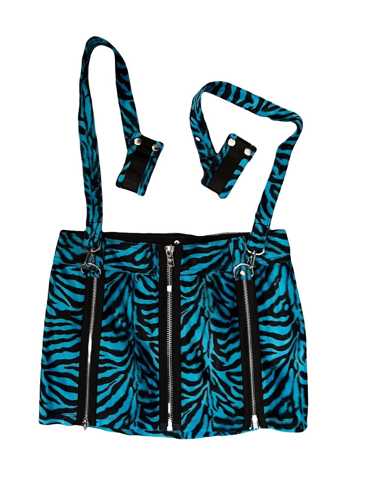 Tripp NYC Blue zebra mini skirt with hand cuff 🦓💙 Size 24" / US 00 / IT 34 - 4 Thumbnail