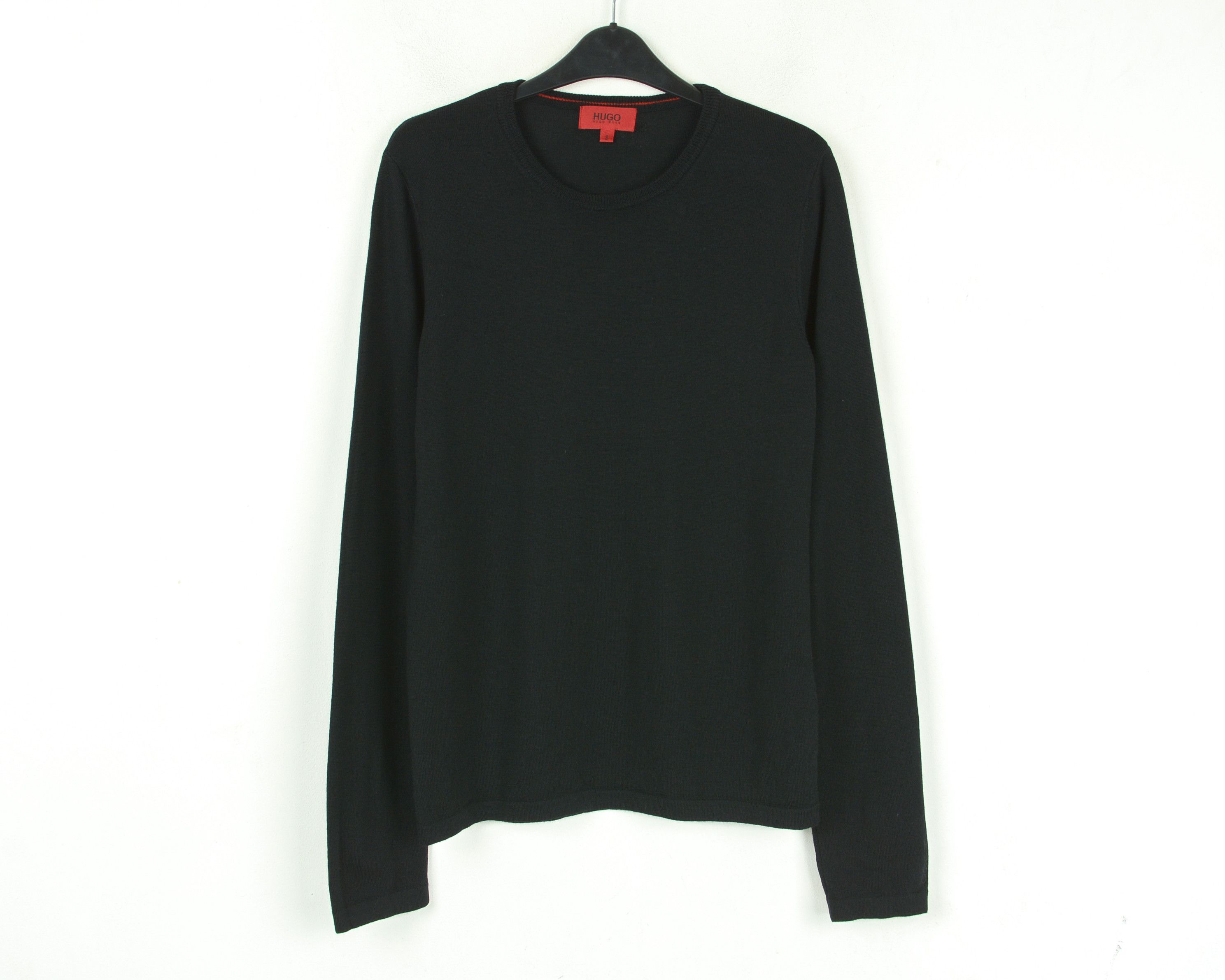 Hugo Boss Mens S Jumper Sweater Red Label Virgin Wool Pullover Black Size US S / EU 44-46 / 1 - 1 Thumbnail