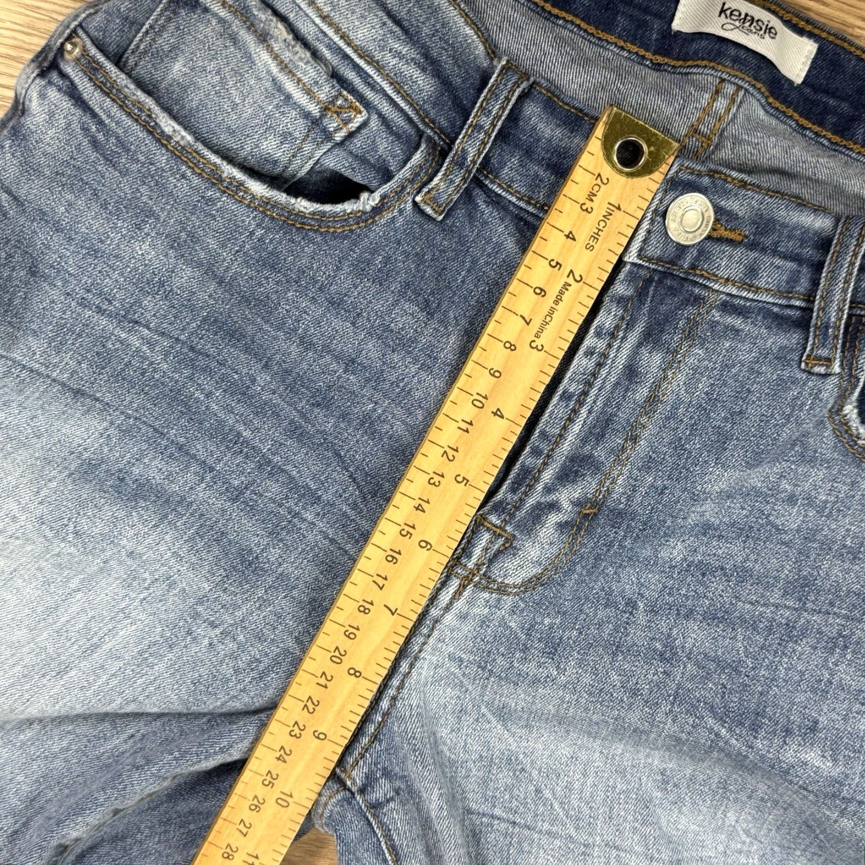 Vintage VINTAGE Kensie Jeans Effortless Skinny Crop Jeans 29 Blue Distressed Womens Size 29" - 6 Thumbnail