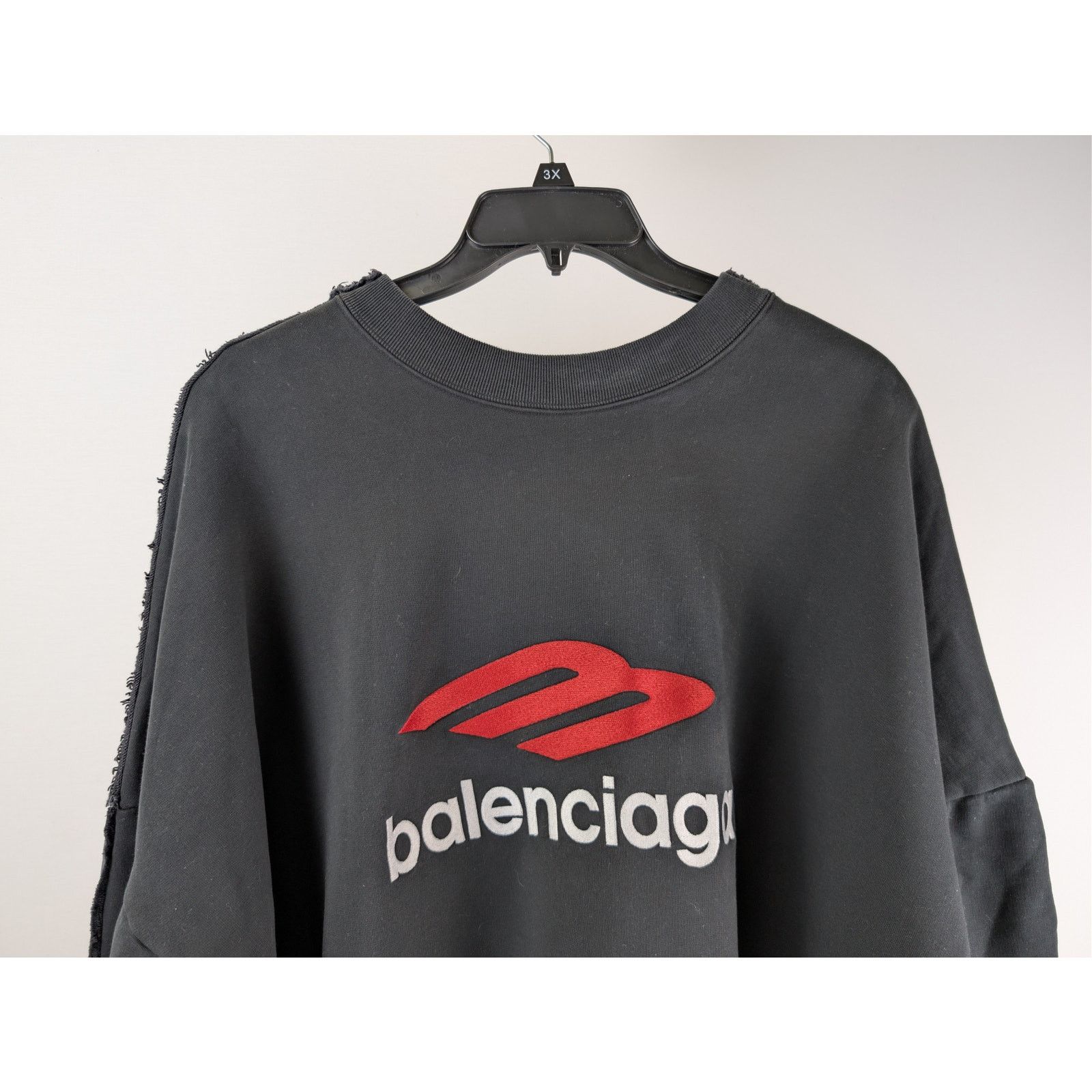 Balenciaga o1rshd1 Double Front Oversize Crewneck Sweatshirt Size US XL / EU 56 / 4 - 11 Thumbnail