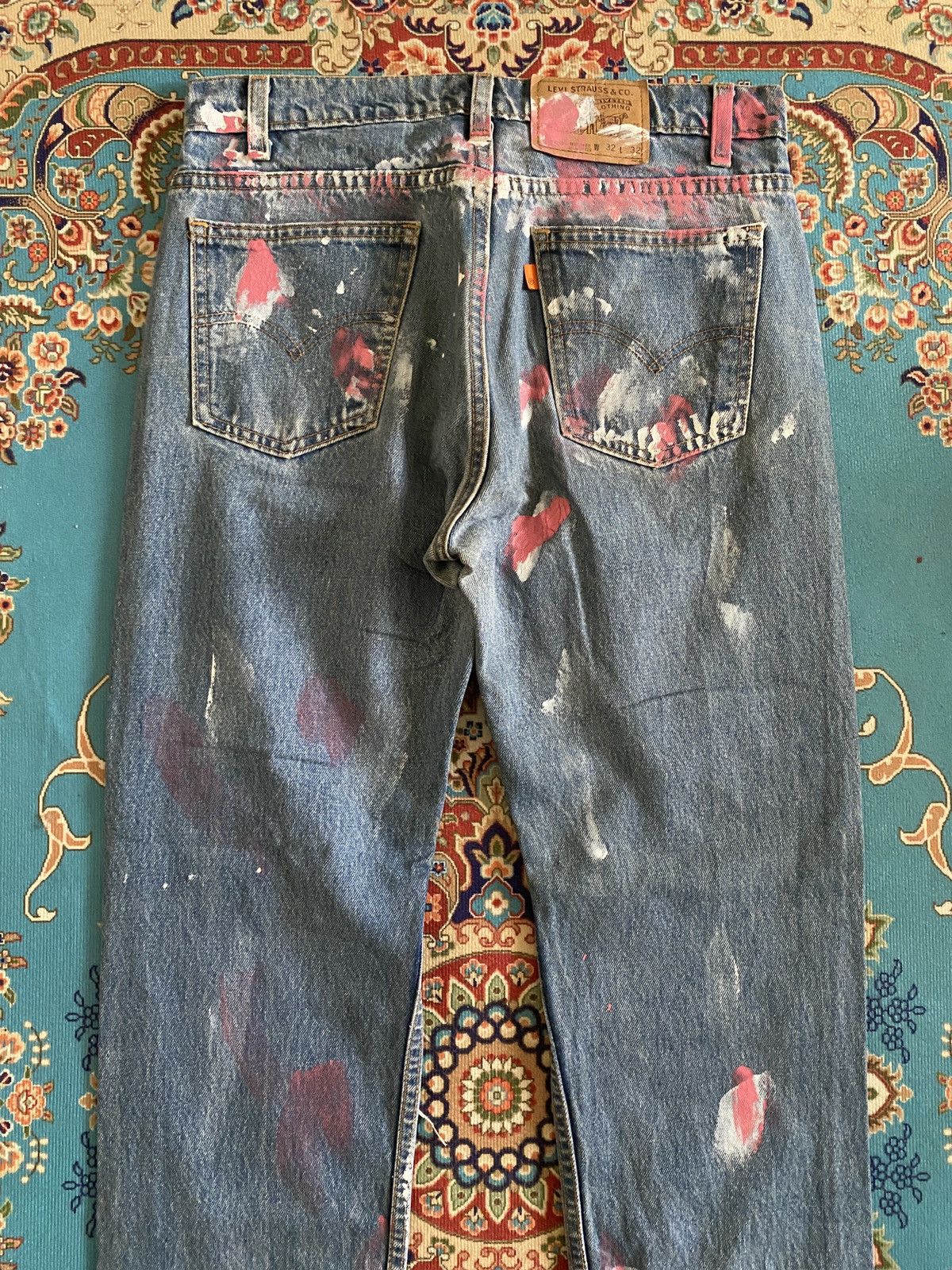 Levi's × Vintage Vintage 90s Levi’s 505 Distressed Splatter Design Denim Size US 31 - 7 Thumbnail