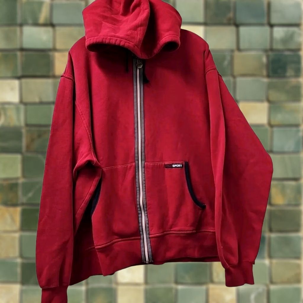 Ralph Lauren VINTAGE POLO SPORT RALPH LAUREN HOODIE 2XL MEN Red Embroidered Polo Sport ZIP Full Zip Pockets 90s Windows Logo Rare Size US XXL / EU 58 / 5 - 1 Thumbnail