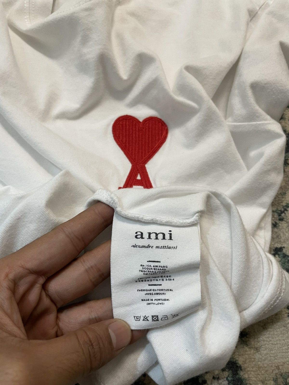 AMI AMI PARIS Alexandre White Red Heart T-shirt Medium Unisex Size US M / EU 48-50 / 2 - 3 Thumbnail