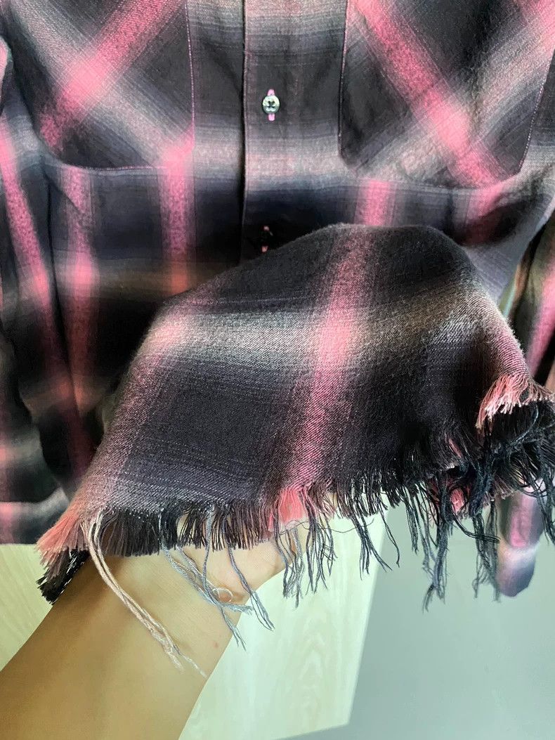 Amiri Amiri Pink plaid rendering flannel tassel destroys shirt 25 Size US XS / EU 42 / 0 - 5 Thumbnail