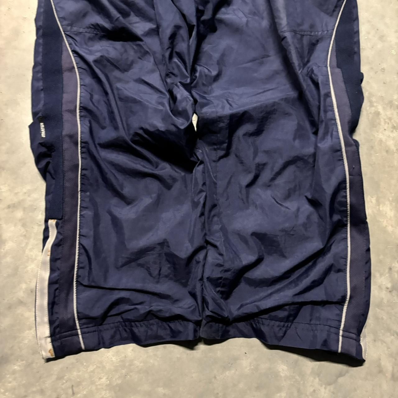 Japanese Brand × Vintage Crazy Vintage Y2K/2000s Baggy Navy Blue Skater Drill Track Pants! Size US 32 / EU 48 - 5 Thumbnail