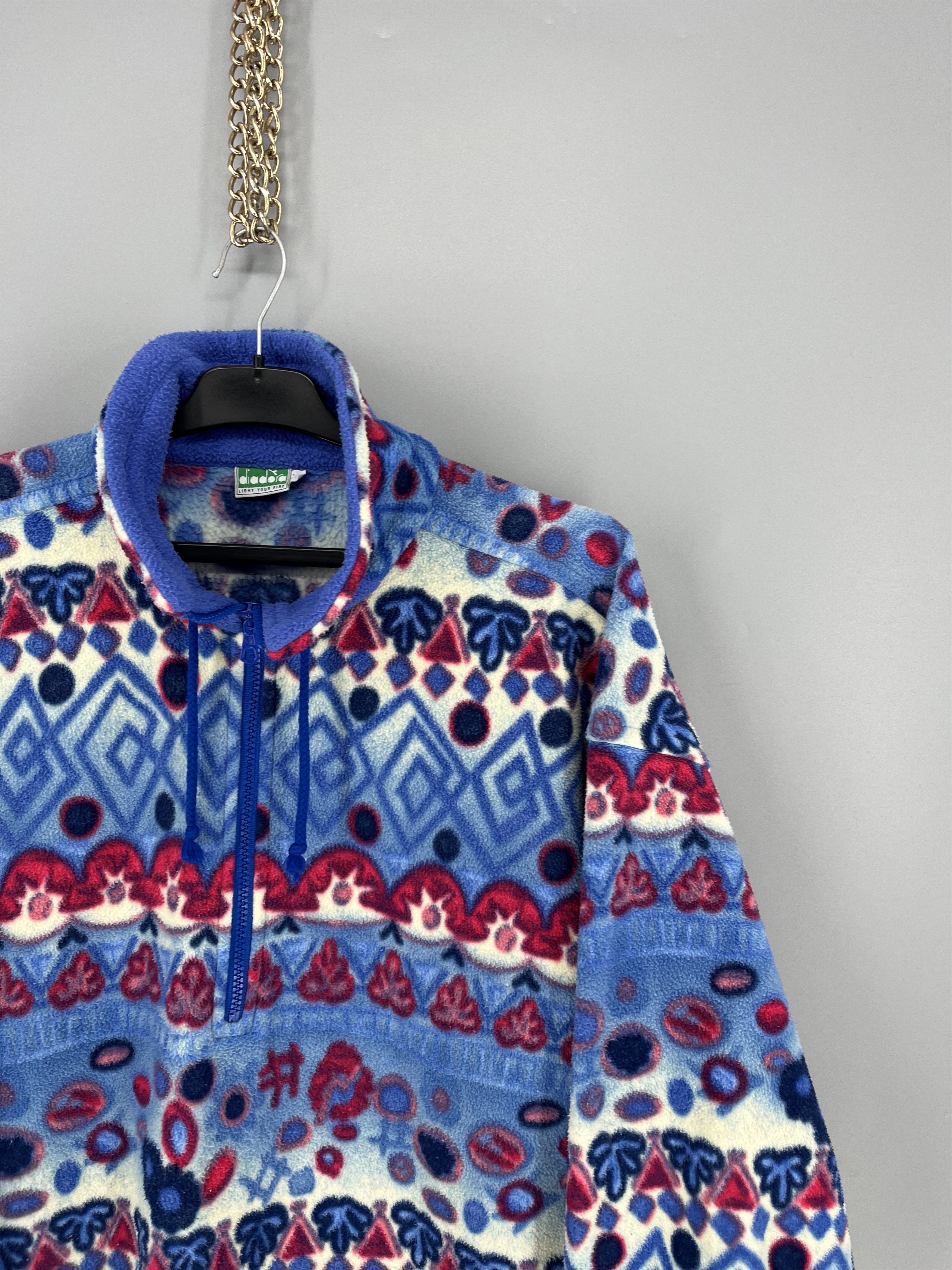 Diadora Vintage Diadora Blue Fleece Jacket 1/3 zip mens size M Size US M / EU 48-50 / 2 - 5 Thumbnail