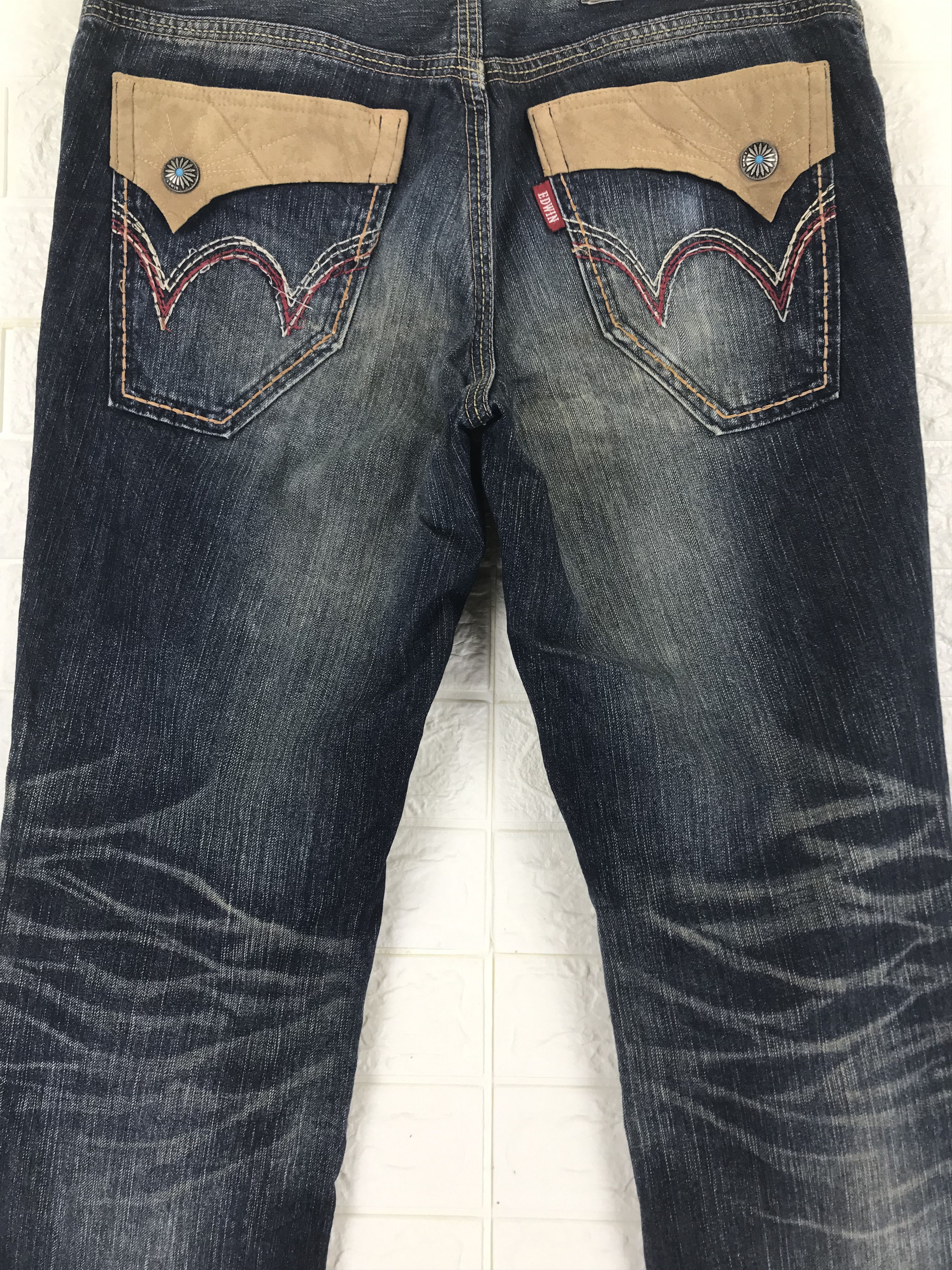 Edwin Vintage Edwin 441 XVS Mud Wash Flare Jeans Distressed Denim Size US 32 / EU 48 - 7 Thumbnail