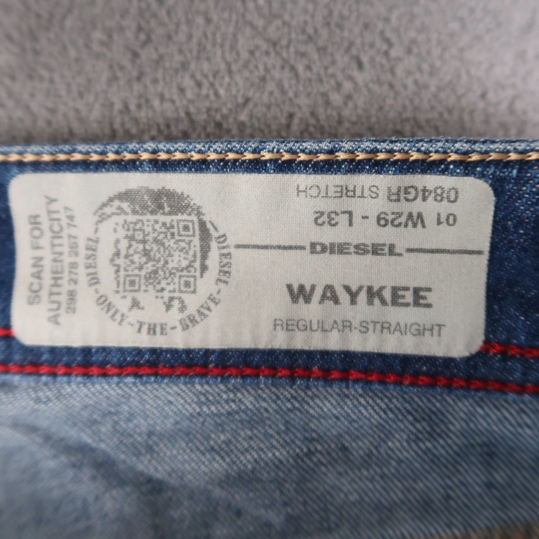 Diesel VINTAGE Diesel Waykee Jeans Mens 29x32 Regular Straight Fit Button Fly Denim Blue 5-Pocket Design Mens Jeans Size US 29 - 7 Thumbnail