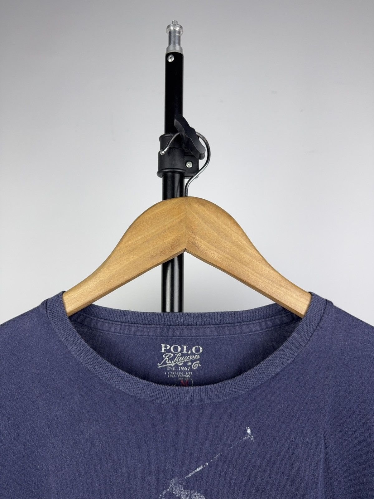 Polo Ralph Lauren 90s Polo Ralph Lauren Flag Logo Tee Navy USA Graphic Vintage Size US M / EU 48-50 / 2 - 2 Thumbnail