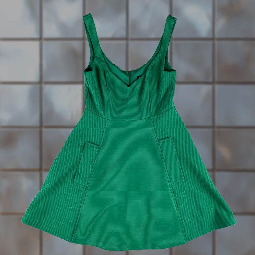 Vintage NASTY GIRL Dress Women Green A-Line Knee Length Small WEAR Made In USA Size S / US 4 / IT 40 - 1 Thumbnail