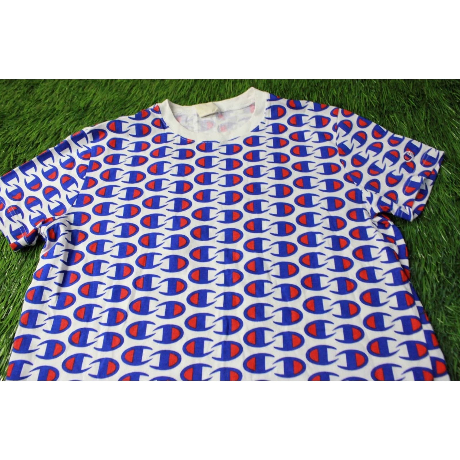 Champion Champion Monogram Original Men Short Sleeve Shirt T-Shirt Jersey Size S White Blue Red Jersey Cotton Men Shirts Size US S / EU 44-46 / 1 - 2 Thumbnail