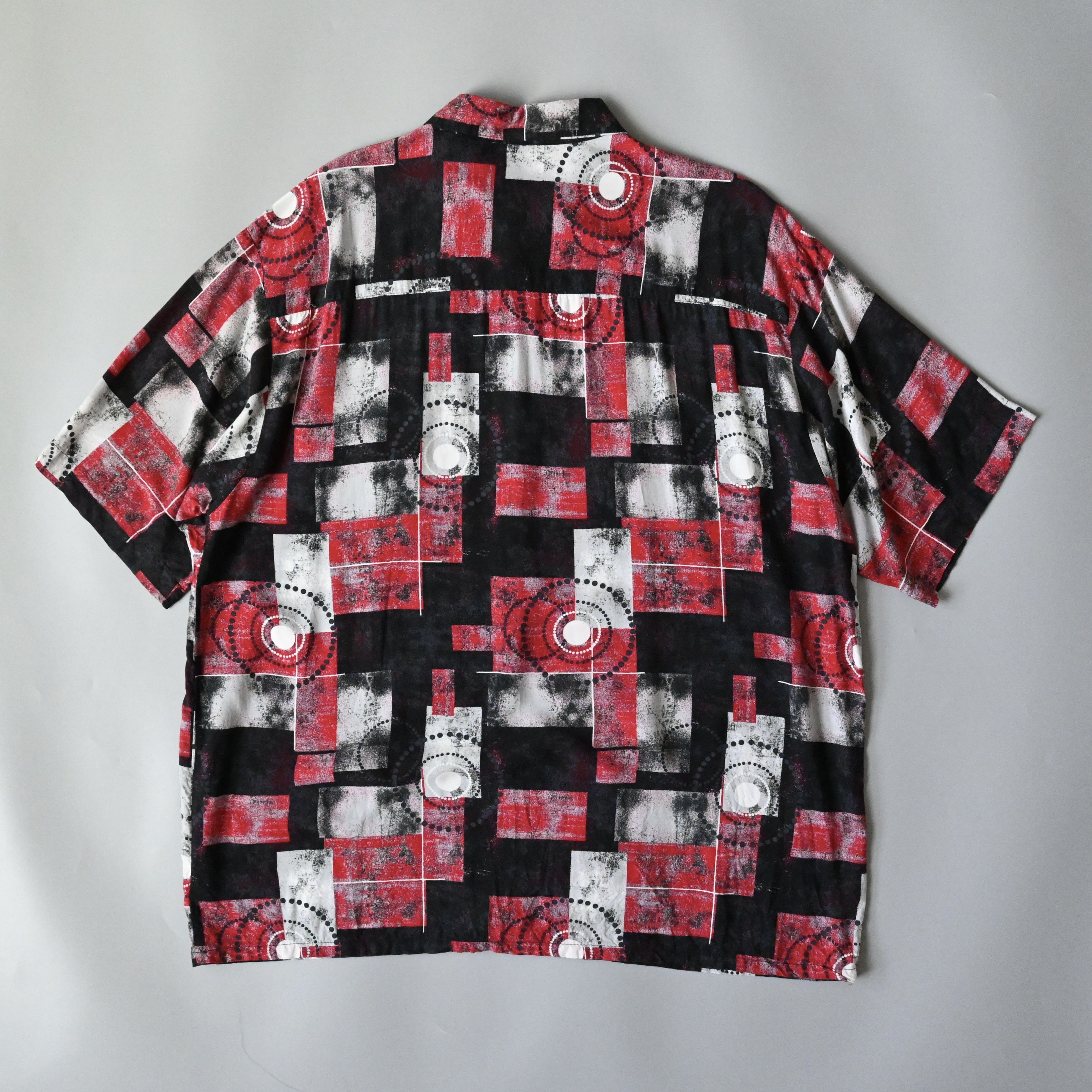 Puritan VTG 90s Puritan geometric pattern rayon shirt, Bulls color Size US L / EU 52-54 / 3 - 3 Thumbnail