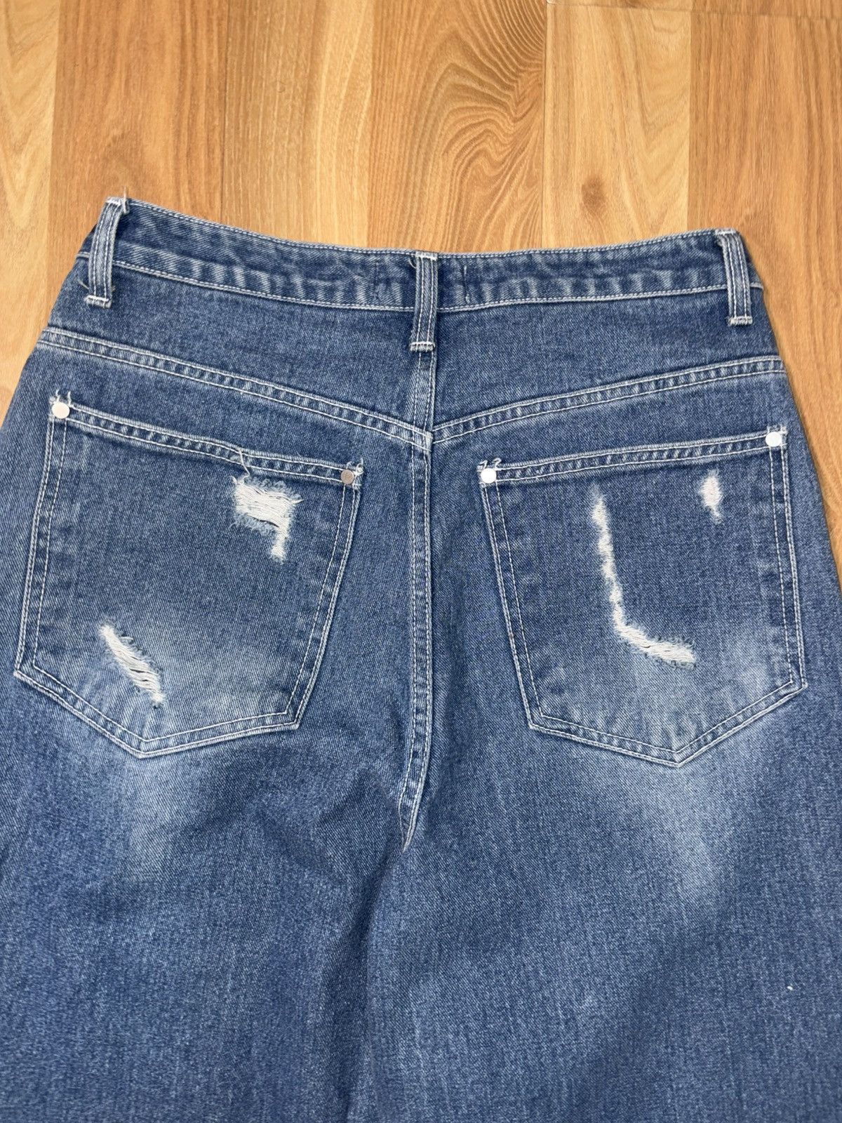 Japanese Brand Pulse Seoul Heavily Distressed Wide-Leg Denim Size 32 Size US 32 / EU 48 - 8 Thumbnail