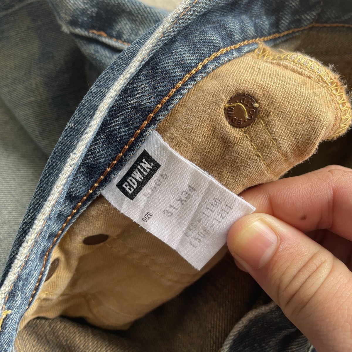 Edwin Vintage Edwin 505 Distressed Baggy Jeans RedLine Faded Pants Size US 31 - 7 Thumbnail