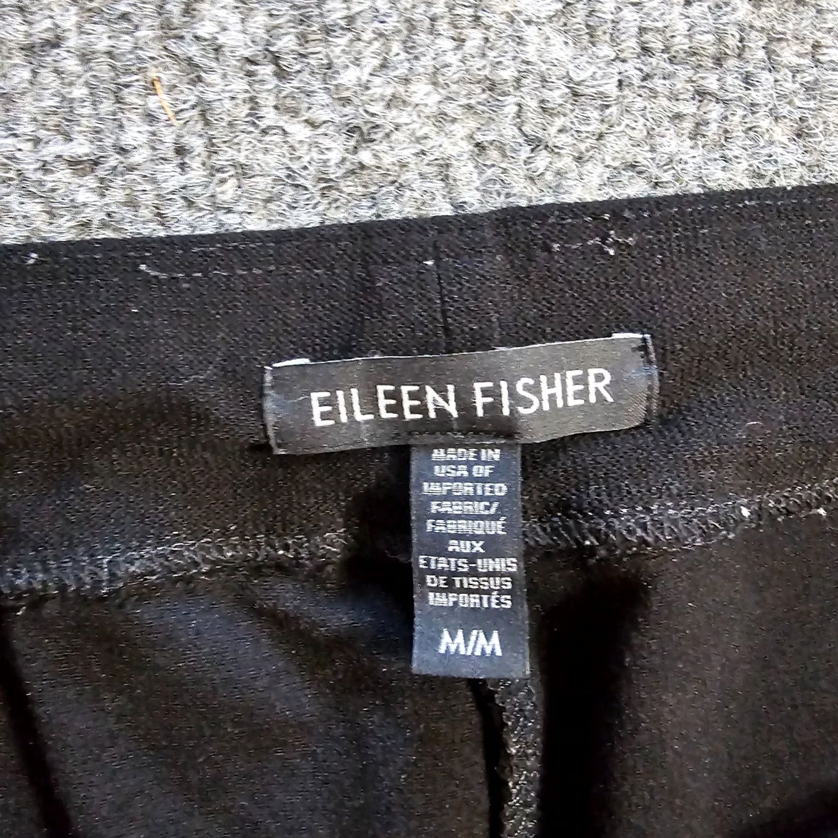 Eileen Fisher Eileen Fisher Pants Womens Medium Pull On Leggings Elastic Waist Mid Rise Casual Knit Black Ankle Length 27in Flat Front Tapered Size 32" / US 10 / IT 46 - 3 Thumbnail