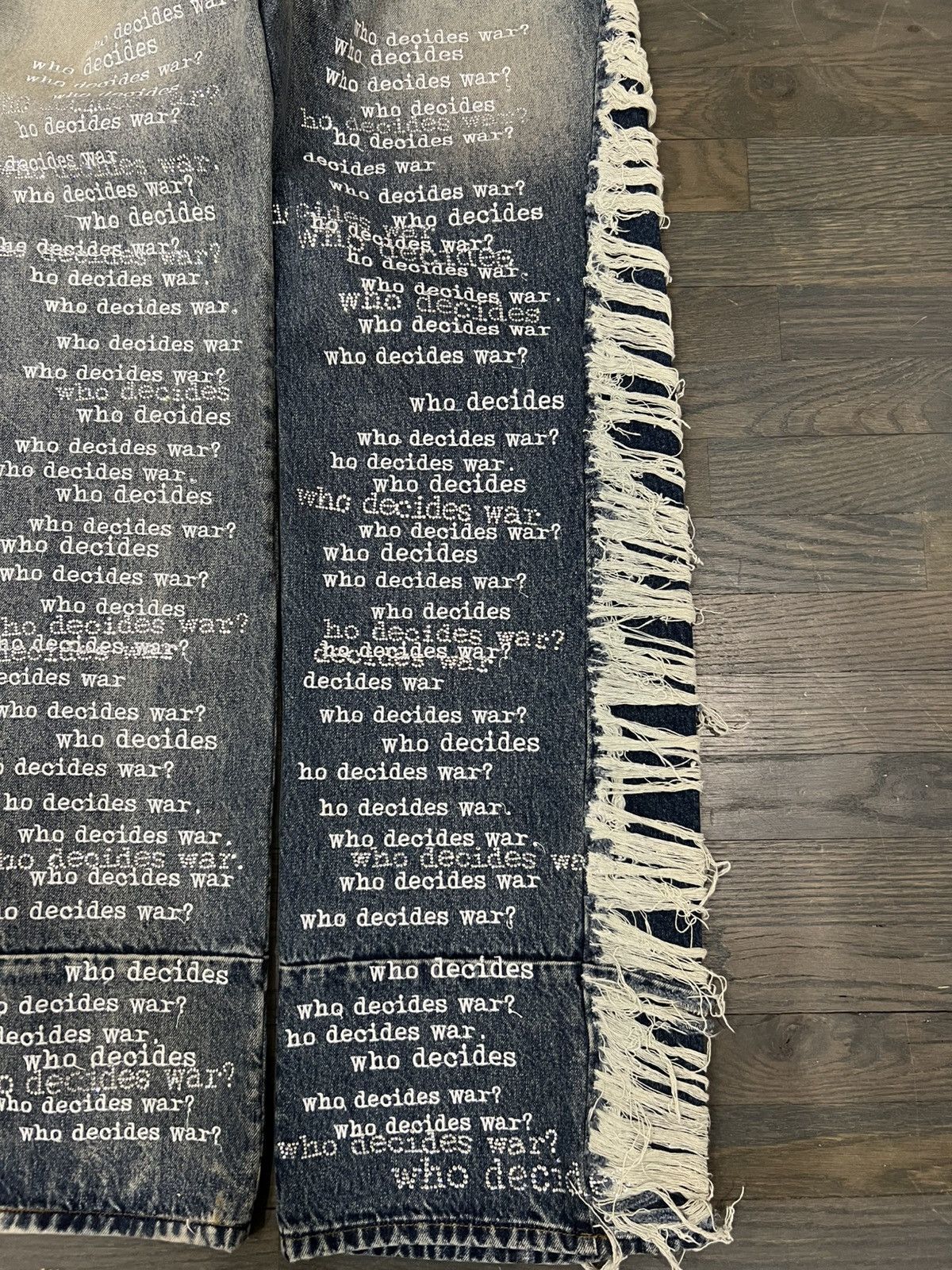 Who Decides War ULTRA FLARE SCRIPTURE DENIM Size US 30 / EU 46 - 9 Thumbnail
