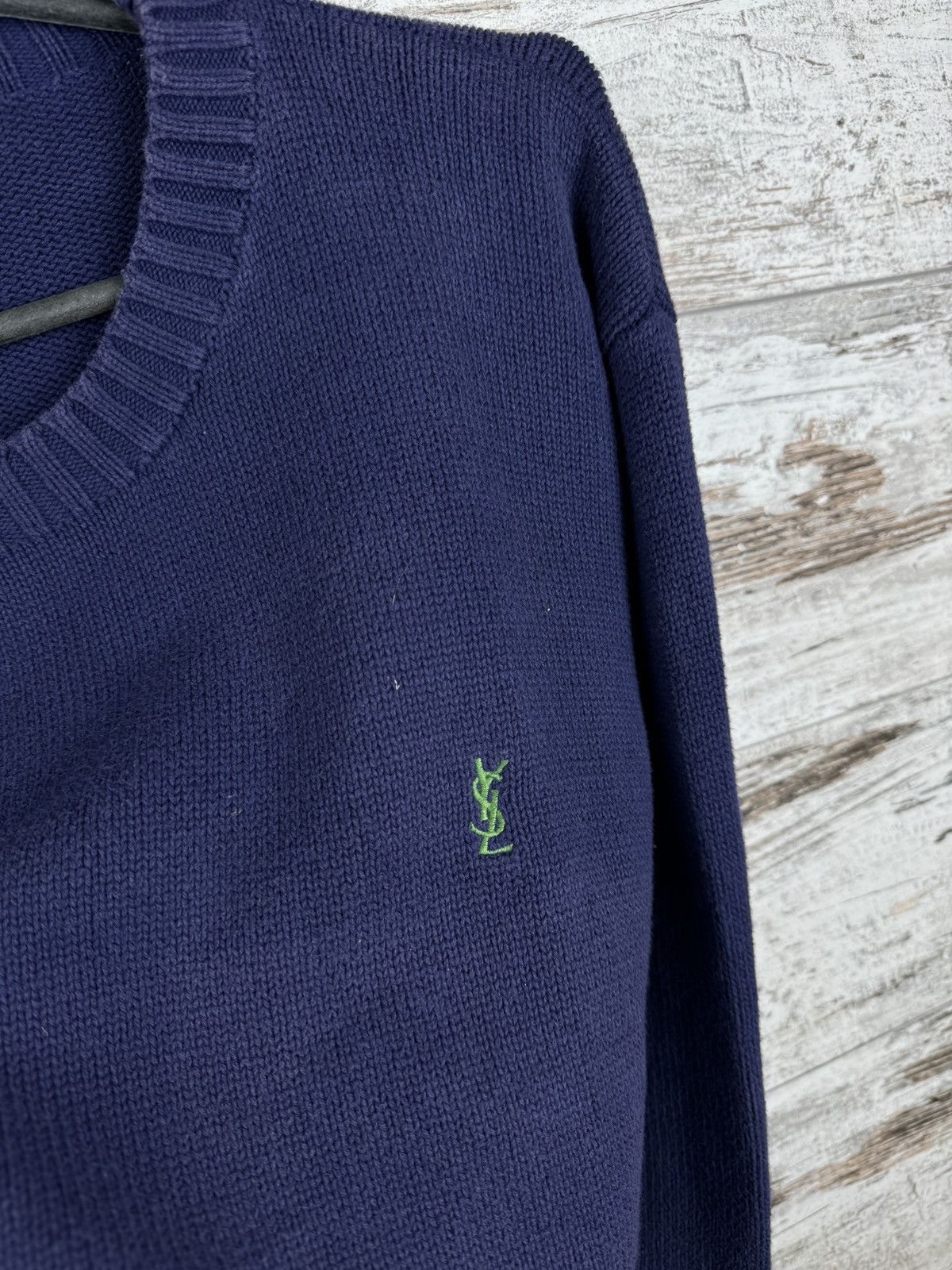 Vintage Mens Vintage Yves Saint Laurent sweater 90s YSL distressed Size US L / EU 52-54 / 3 - 7 Thumbnail