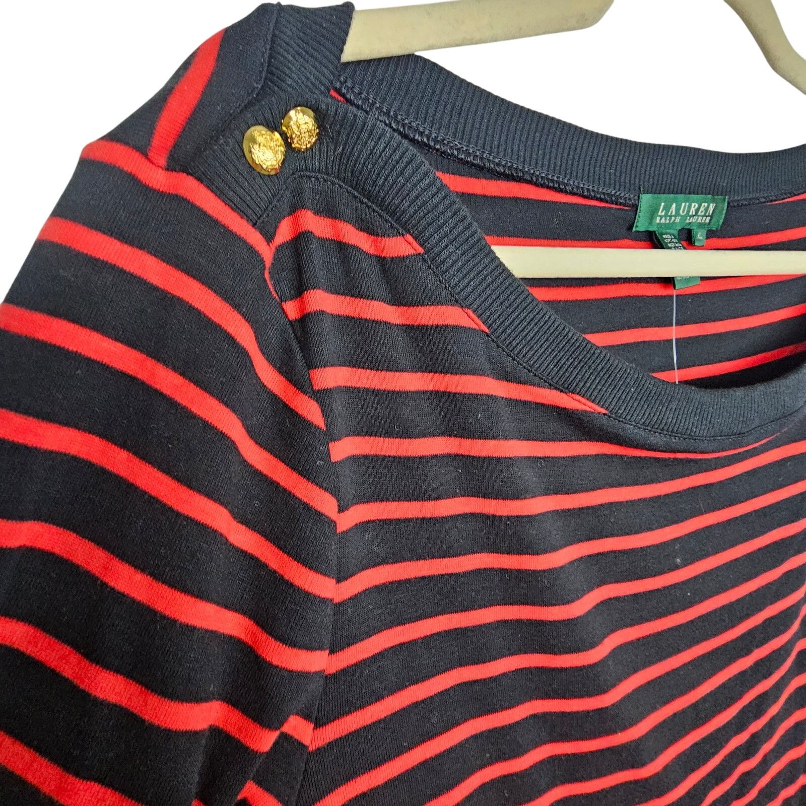 Lauren Ralph Lauren Lauren Ralph Lauren Womens Striped Top Sz XL Preppy Nautical Size XL / US 12-14 / IT 48-50 - 5 Thumbnail