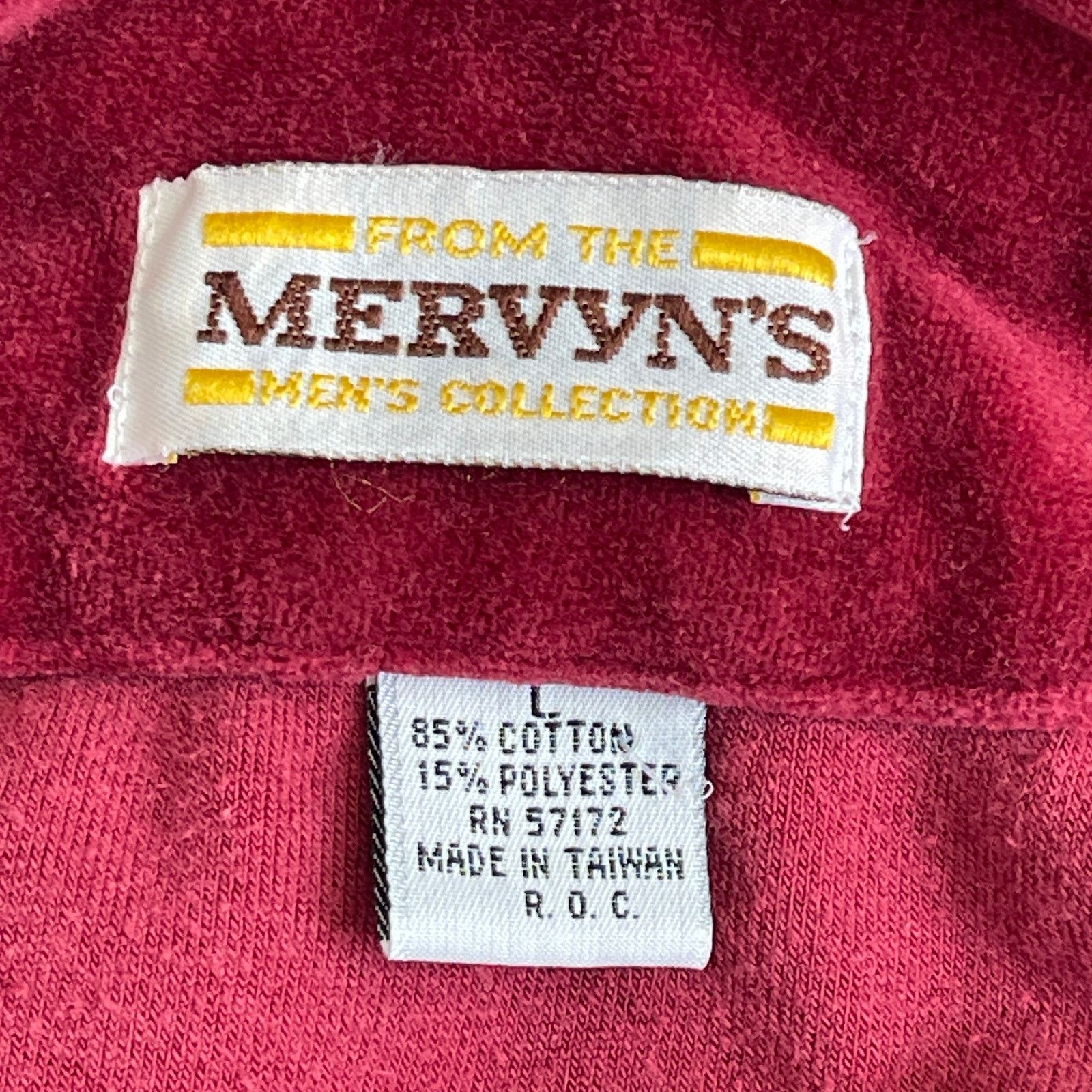 Vintage VINTAGE 70s Mervyn's Velour Long Sleeve Polo Shirt Size L Size US L / EU 52-54 / 3 - 4 Thumbnail