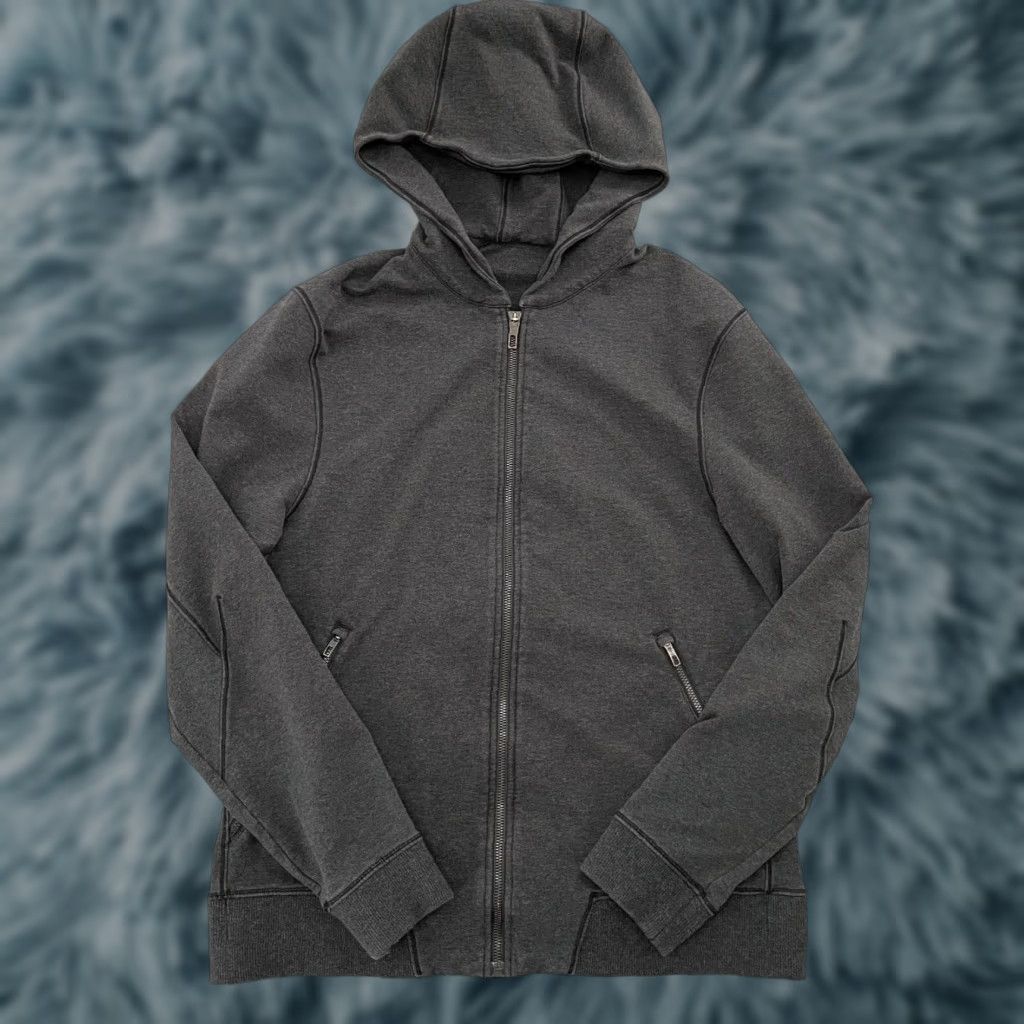 VINTAGE Lululemon Hoodie Adult Medium Gray Full Zip Pockets Sports & Outdoor Mens M