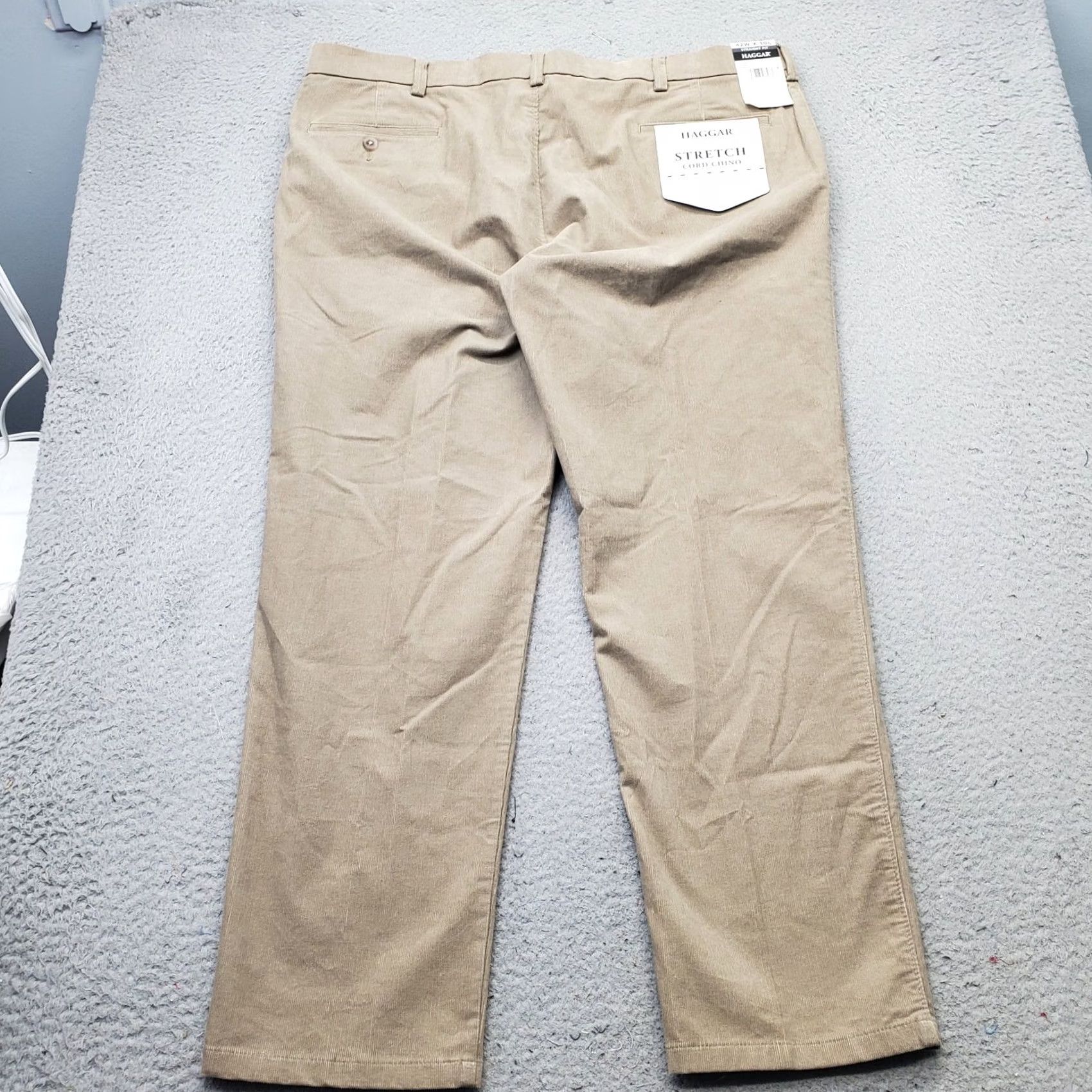 Haggar Haggar Pants Mens 42 Brown Corduroy Chino 42x30 Stretch Flex Waistband Straight Fit Size US 42 / EU 58 - 2 Thumbnail