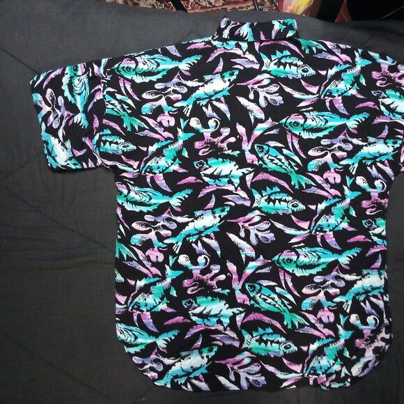 Vintage Vintage 90s California Krush Fish Hawaiian Shirt Size US L / EU 52-54 / 3 - 4 Thumbnail