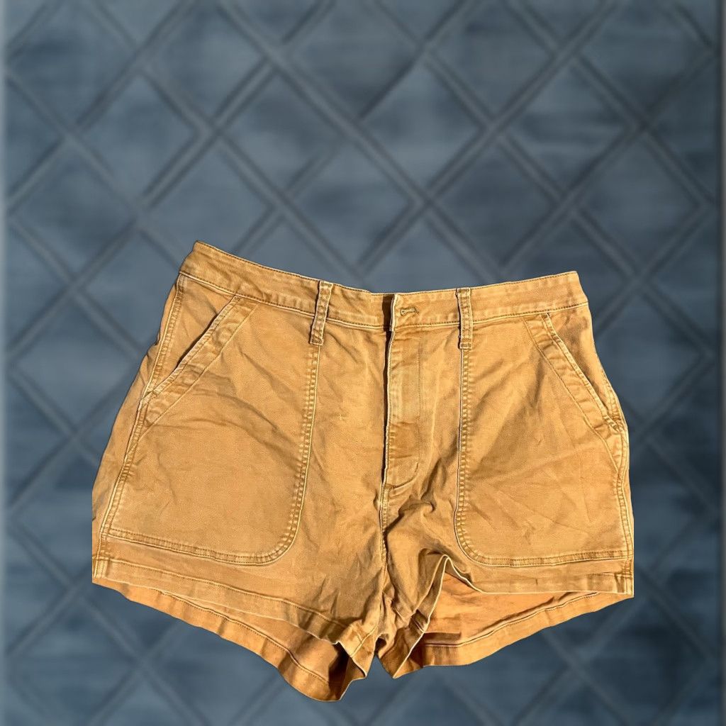 Madewell VINTAGE Madewell Cargo Shorts Women 33 Beige Tan High Rise Pockets Regular Size 24" / US 00 / IT 34 - 1 Thumbnail