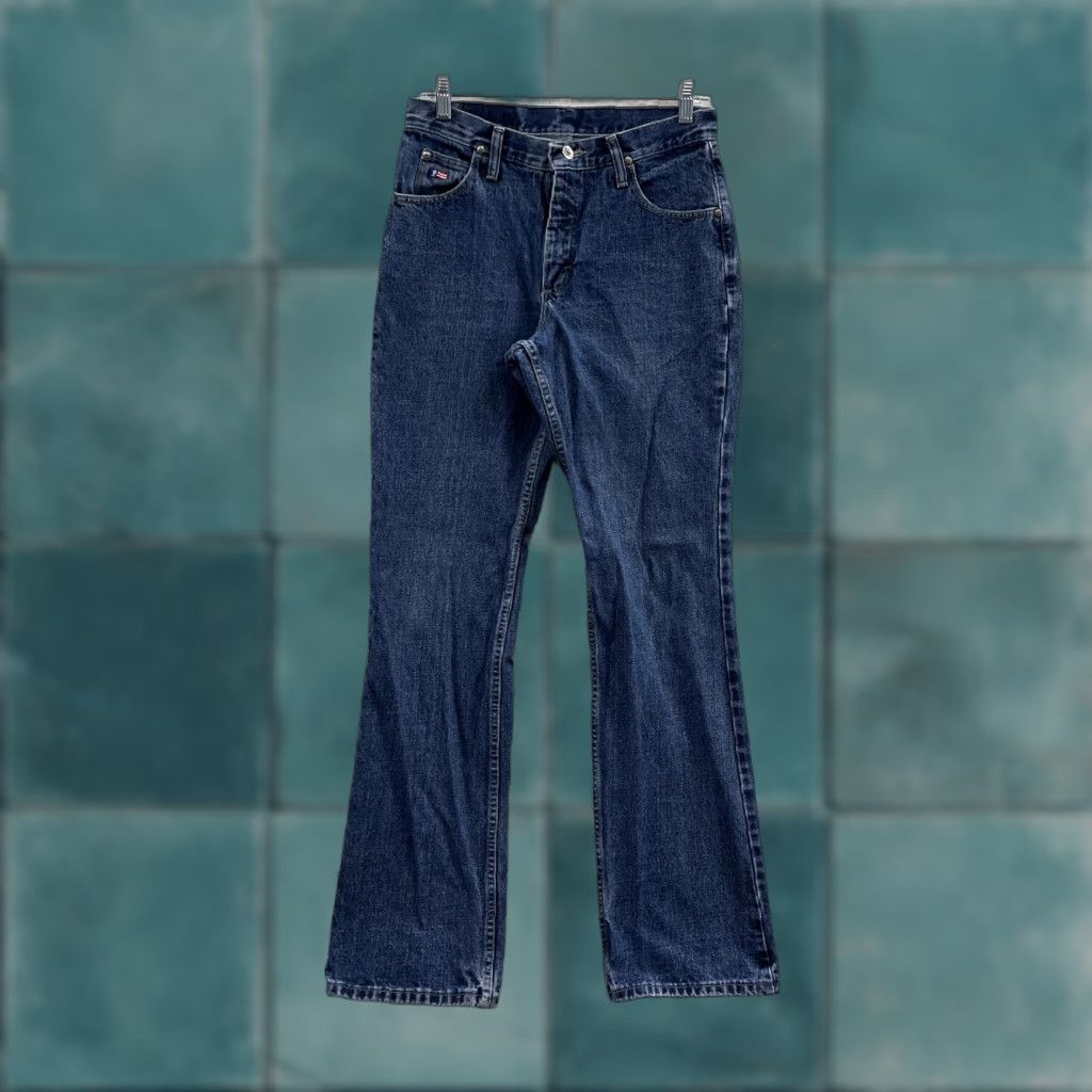 Denime VINTAGE 90s Jeans Bootcut Denim Medium Wash Long Tall Womens 8 27 28 Mid Rise Blue Size 30" / US 8 / IT 44 - 1 Thumbnail