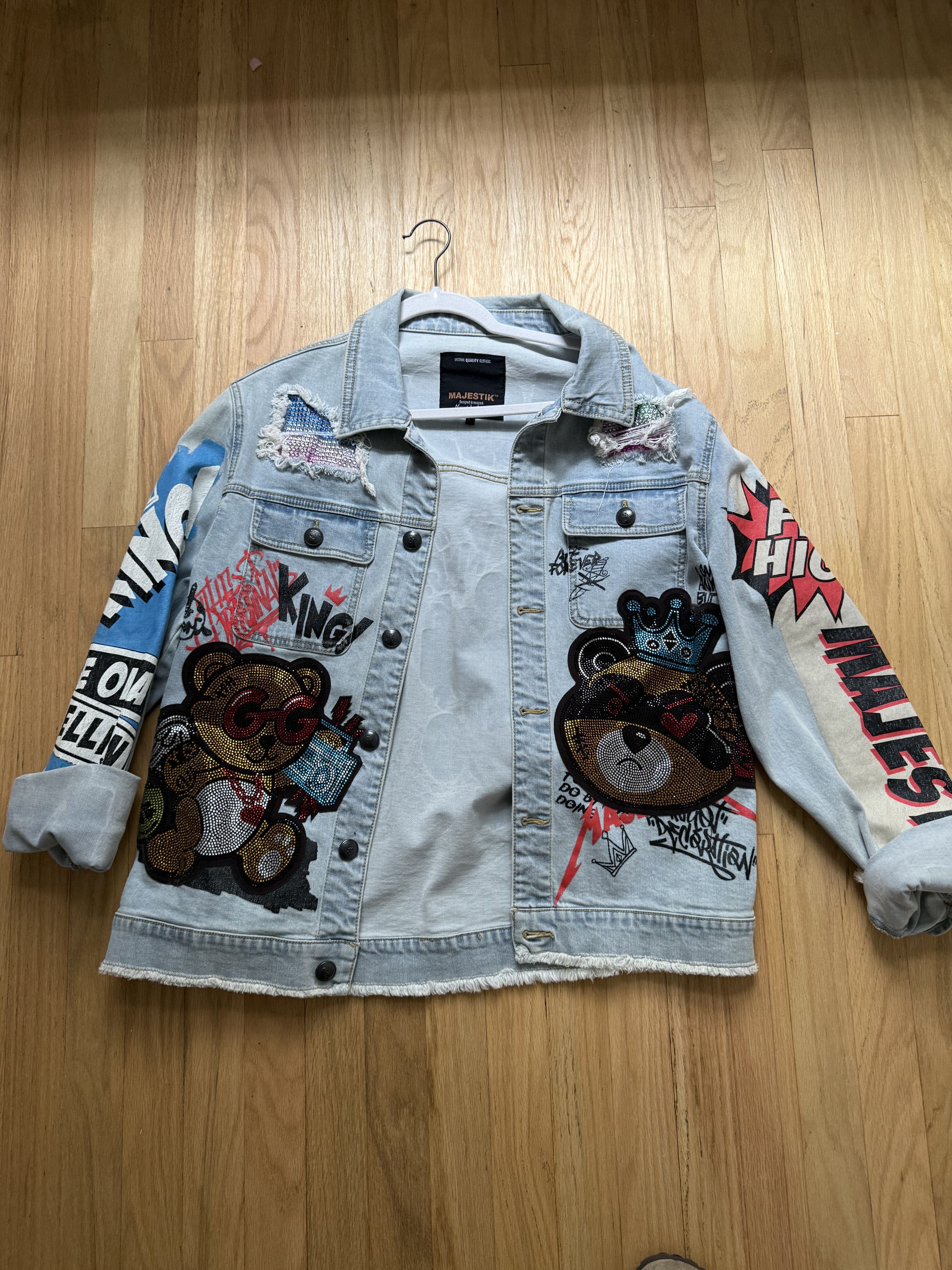 Majestic Printed Denim Jacket Size US M / EU 48-50 / 2 - 1 Thumbnail