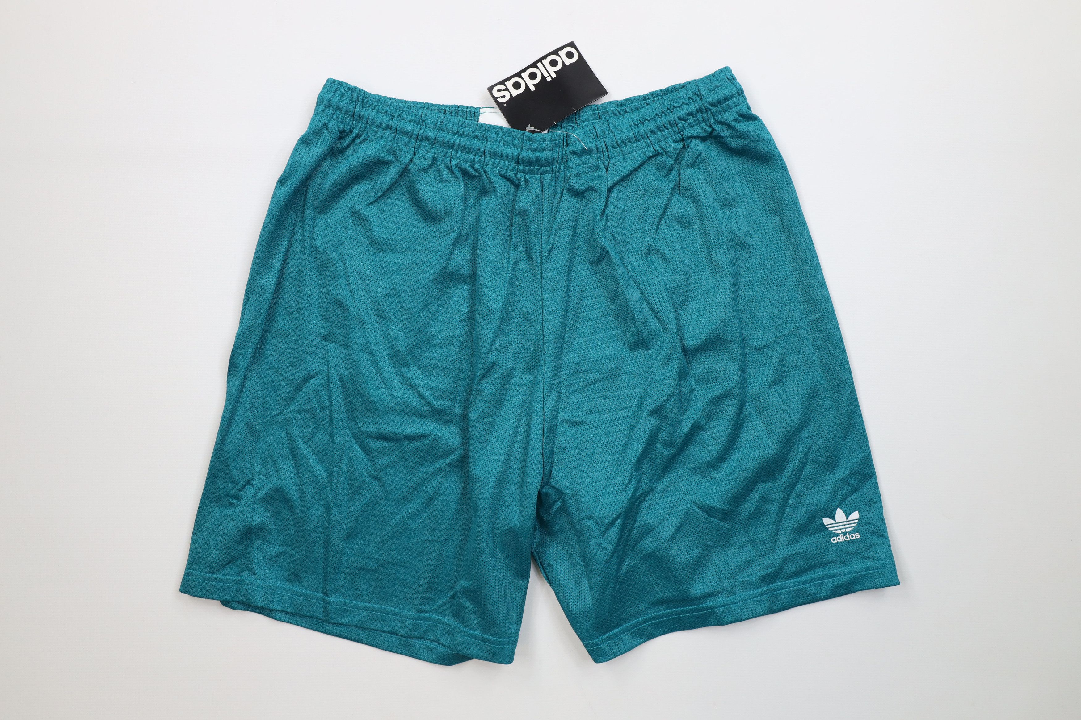Deadstock Vintage 90s Adidas Above Knee Shorts Teal USA