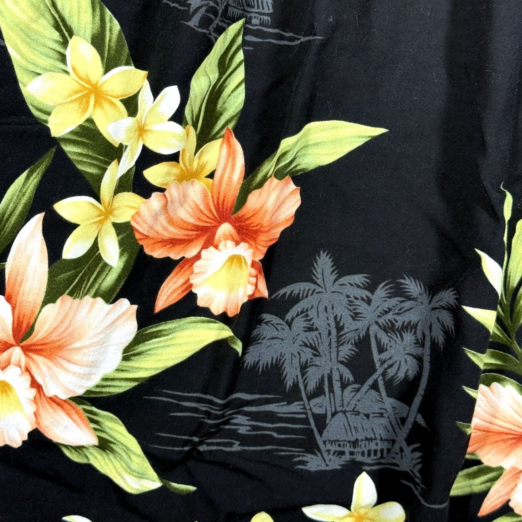 ALOHAS Sandwich Isle Top Womens Large Black Floral Hawaii Vacation Aloha Flowy Casual Size L / US 10 / IT 46 - 4 Thumbnail