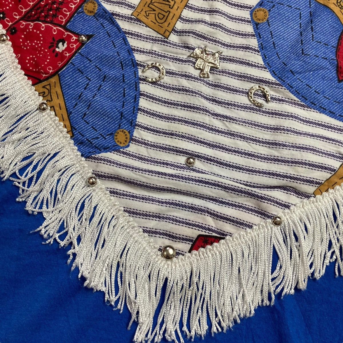 Vintage Vtg 80s Hazelwoods Crew Fringe Southwestern Aztec USA Tshirt Size US L / EU 52-54 / 3 - 3 Thumbnail
