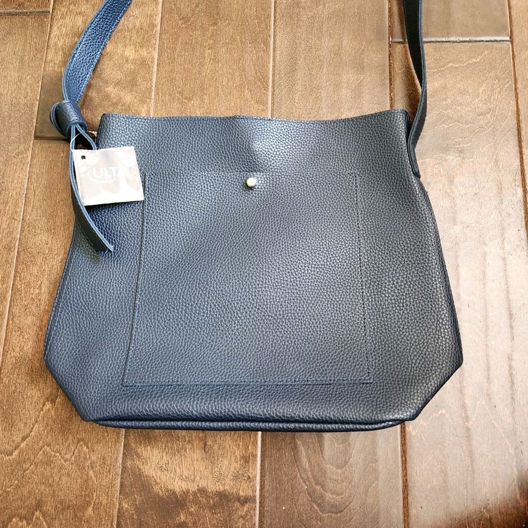 Vintage ULTA Beauty Navy Blue Crossbody Bag Faux Leather NEW Crossbody Women Vibrant Navy Casual Travel Party/Cocktail Blue Lining Size ONE SIZE - 6 Thumbnail