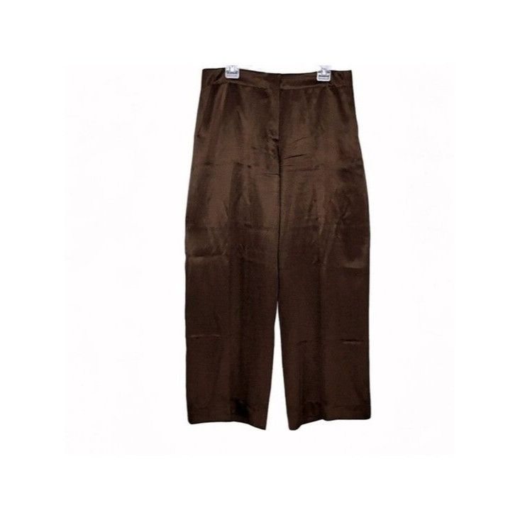DKNY DKNY Silk Brown Wide Leg Pants Slacks sz 12 Size 34" / US 12 / IT 48 - 3 Thumbnail