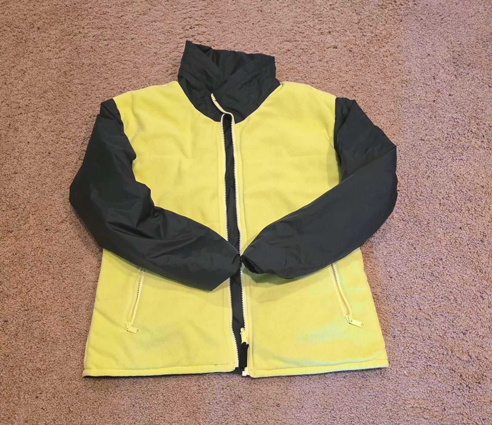 Unknown London Retro Reversible 90s Green Neon Yellow Lime Puffer Jacket Size L / US 10 / IT 46 - 7 Thumbnail
