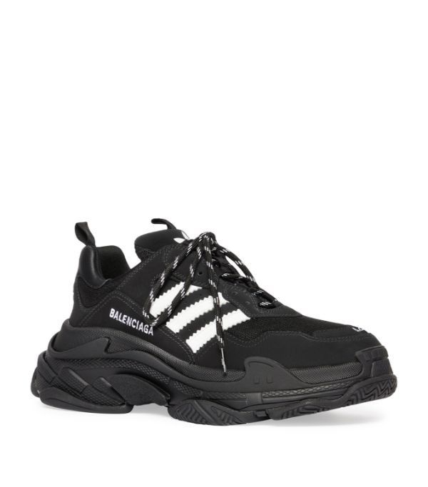 Adidas × Balenciaga o1bcso1str0924 Triple S Sneaker in Black/White Size US 7 / IT 37 - 3 Thumbnail
