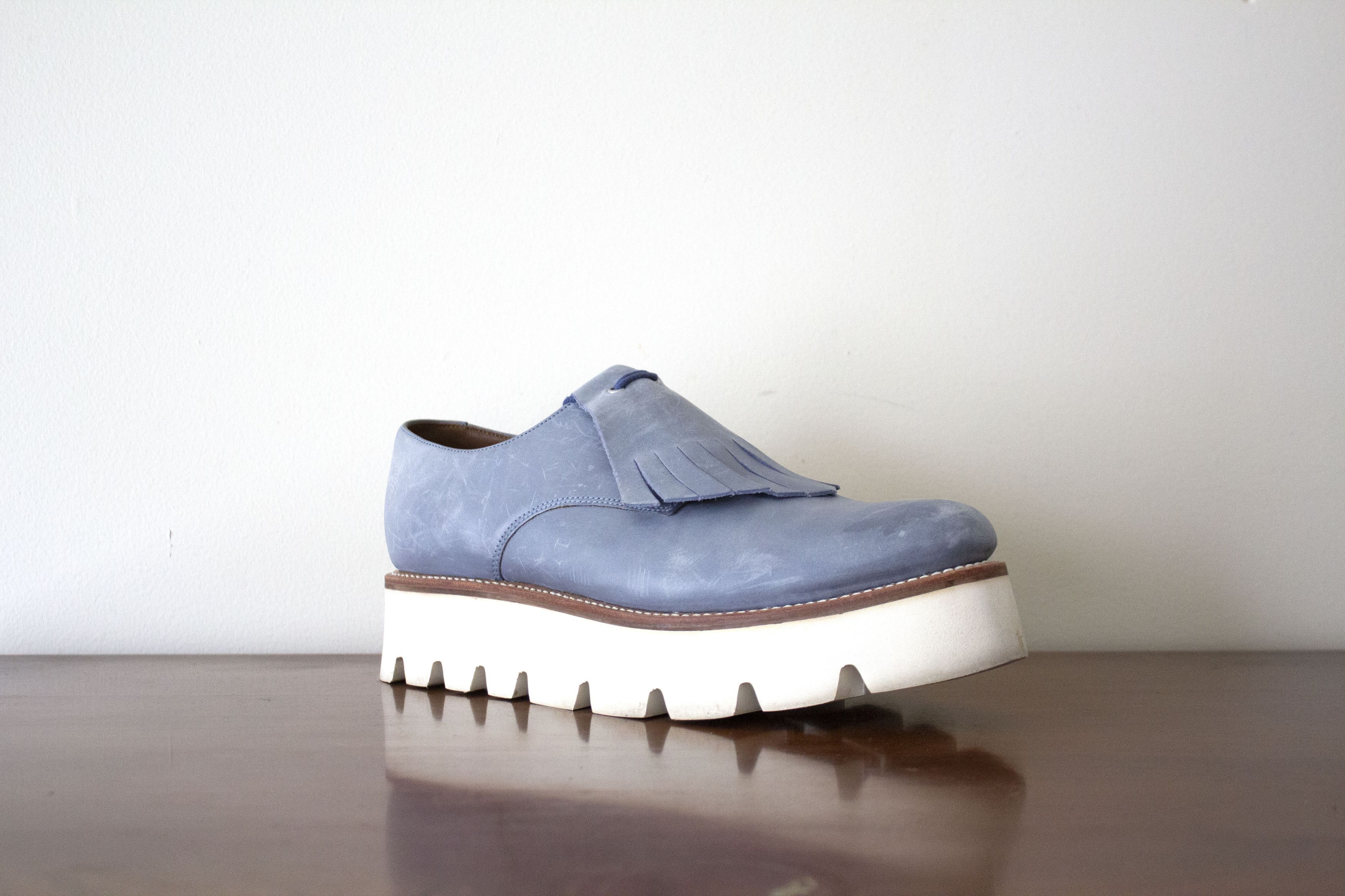 Grenson Grenson Light Blue Tassel Platform Loafer Size US 10 / IT 40 - 7 Thumbnail