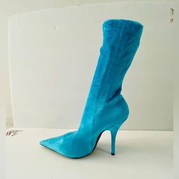Balenciaga New Womens BALENCIAGA Velvet Printed Sock Boots Size 37","de Size US 7 / IT 37 - 7 Thumbnail