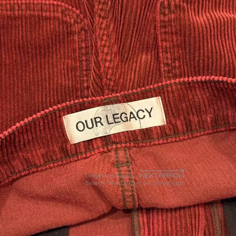 Our Legacy Our Legacy Corduroy Loggers Straight Leg Pants, Red Cordur Size US 30 / EU 46 - 7 Thumbnail